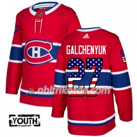 Montreal Canadiens Trikot Alex Galchenyuk 27 Adidas 2017-2018 Rot USA Flag Fashion Authentic - Kinder